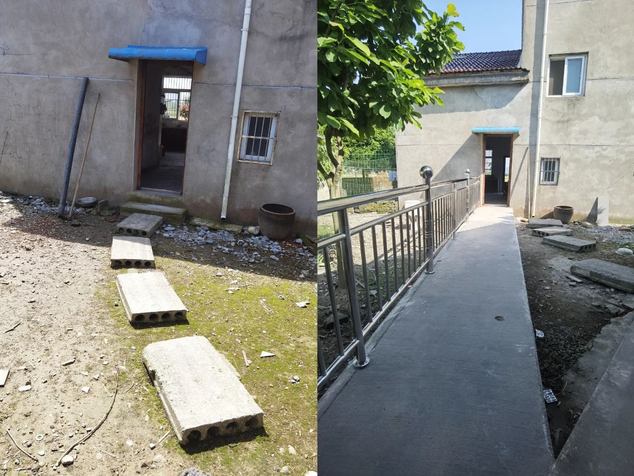 图为为肢体障碍者改造平整通道路面